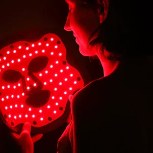 led red light therapy mask for face, red light (660nm), blue light (415nm) and near infrared red light (850nm) 3 in 1 ergonomic design for home & travel